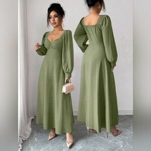 Shein Curve Flowy Green Dress